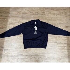 Tottenham Hotspur FC Mens Navy Retro Crest Cotton Drill Top Pullover Large NWT